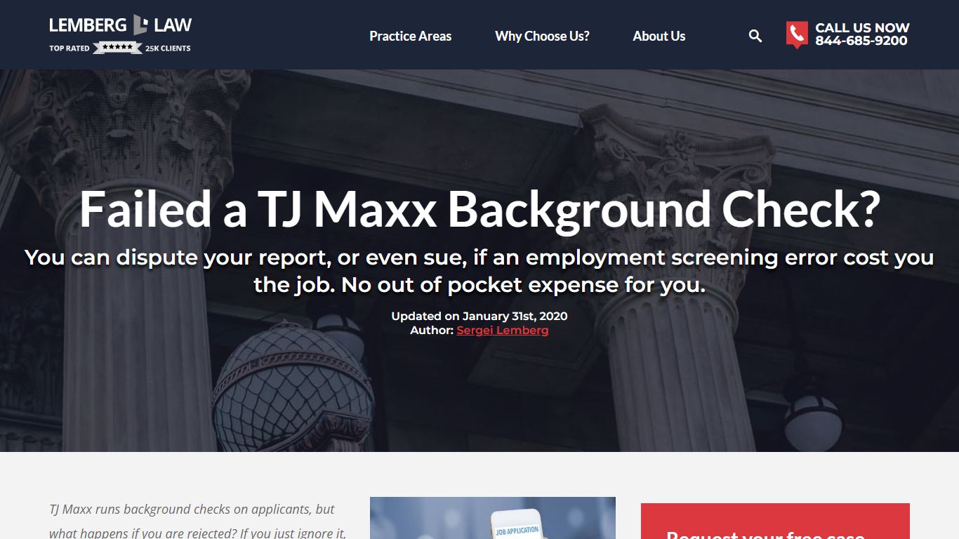 TJ Maxx Background Check Error Cost You A Job? We Can Help - Lemberg Law